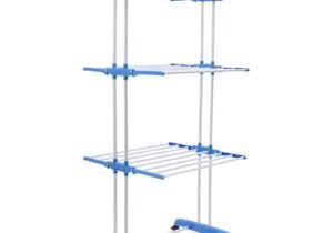 TENDEDERO VERTICAL PLEGABLE 3 NIVELES CON RUEDAS TENDER COLGAR ROPA EN BALCON BAÑO DESARMADO