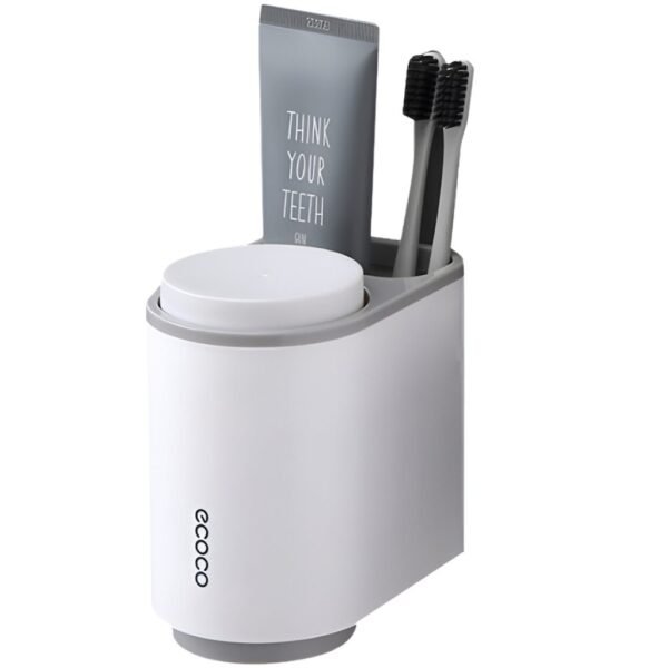 ORGANIZADOR DE BAÑO PARA PASTA DENTAL Y CEPILLOS DE DIENTE CON 2 VASOS MAGNETICOS