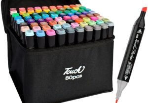 PACK SET DE 80 MARCADORES RESALTADORES CON DOBLE PUNTA FINA Y CINCEL + ESTUCHE