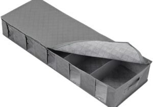 CAJA FUNDA ORGANIZADOR ALMACENAMIENTO ROPA JUGUETES DEBAJO DE LA CAMA CON VENTANA TRANSPARENTE Y ASA