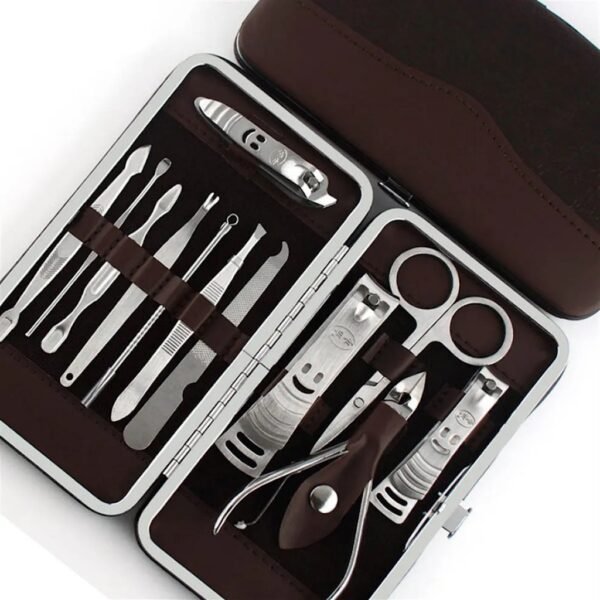 SET PARA MANICURA Y PEDICURA CON ESTUCHE JUEGO DE 12 PIEZAS COMPLETO CORTA UÑAS