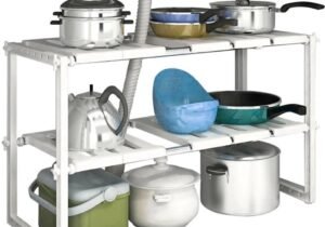 ESTANTE ORGANIZADOR BAJO FREGADERO COCINA SOBRE MESADA 2 NIVELES REGULABLE AJUSTABLE