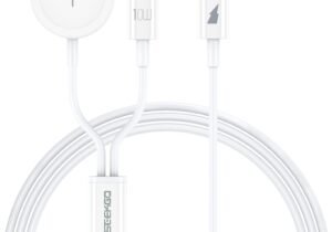 CABLE DE CARGA MAGNETICO APPLE WATCH + CABLE IPHONE LIGHTNING DE 1 METRO HASTA IPHONE 14
