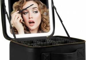 BOLSO ESTUCHE ORGANIZADOR CON ESPEJO PARA MAQUILLAJE COSMETICOS NECESER IDEAL PARA VIAJE MULTIUSO