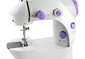 MINI MAQUINA DE COSER PORTATIL CON PEDAL, LUZ Y CORTADOR DE HILO SM-202A