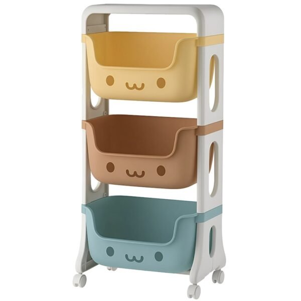 ESTANTE ORGANIZADOR DE 3 NIVELES O CAJONES DE COLORES CON RUEDAS IDEAL JUGUETES NIÑAS NIÑOS